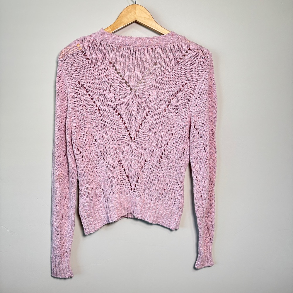 As by Df Womens Pink Long Sleeve Pullover Knit Sweater Top Size XS - Picture 3 of 10